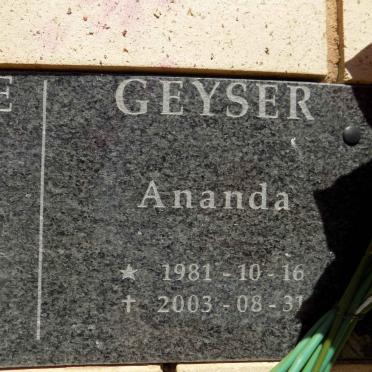 GEYSER Ananda 1981-2003