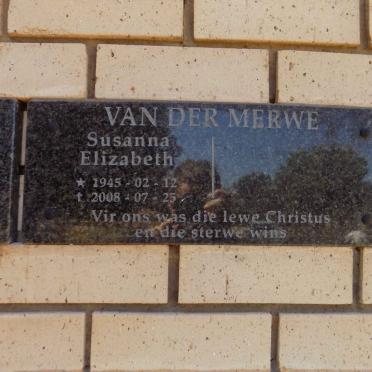 MERWE Susanna Elizabeth, van der 1945-2008