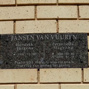 VUUREN Hendrik Jurgens, Jansen van 1932- &amp; Petronella Magritha 1936-2014