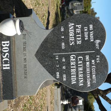 BOSCH Pieter Andries 1933- &amp; Catharina Gertruida 1936-1985