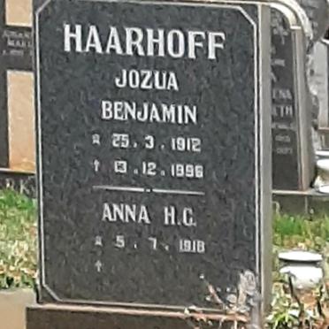 HAARHOFF Jozua Benjamin 1912-1996 &amp; Anna H.C. 1918-