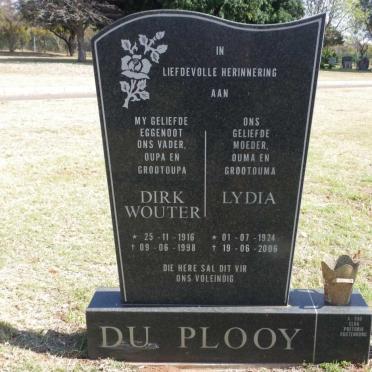 PLOOY Dirk Wouter, du 1916-1998 &amp; Lydia 1924-2006