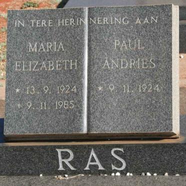 RAS Paul Andries 1924- &amp; Maria Elizabeth 1924-1985