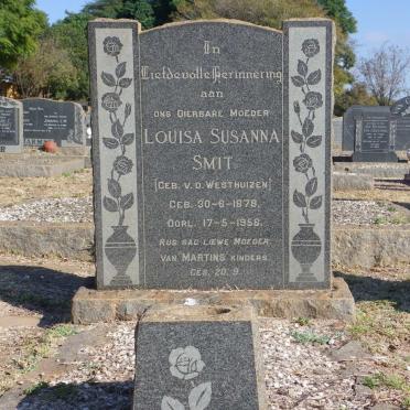 SMIT Louisa Susanna nee v.d WESTHUIZEN 1878-1958