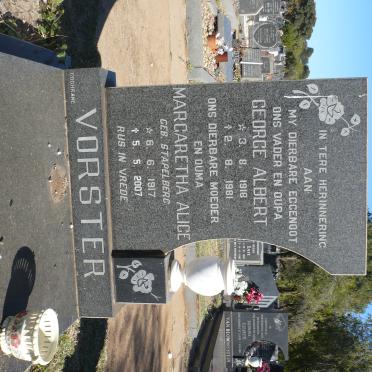 VORSTER George Albert 1918-1981 &amp; Margaretha Alice 1917-2007