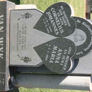 WYK Cornelius Johannes, van 1945-2002 &amp; Anna Maria 1950-