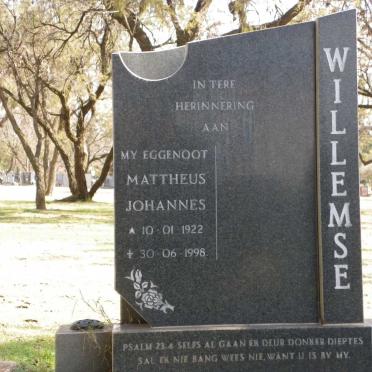 WILLEMSE Mattheus Johannes 1922-1998
