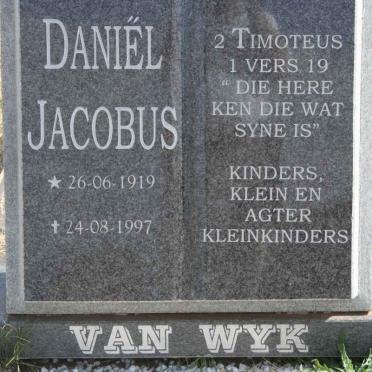 WYK Daniel Jacobus, van 1919-1997