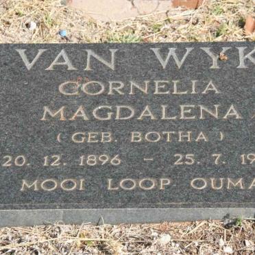 WYK Cornelia Magdalena, van nee BOTHA 1896-1982