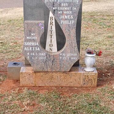 BRITTION James Philip 1939-1993 & Sophia Aletta 1942-2005