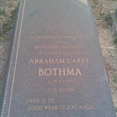 BOTHMA Abraham Carel 1930-1986