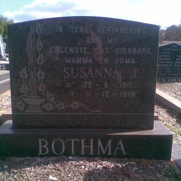 BOTHMA Susanna J. 1917-1978