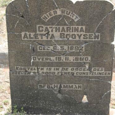 BOOYSEN Catharina Aletta nee HAMMAN 18?2-1880