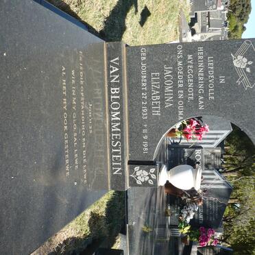 BLOMMESTEIN Jacomina Elizabeth, van 1933-1981