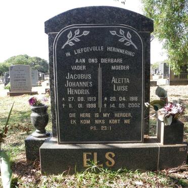 ELS Jacobus Johannes Hendrik 1913-1998 &amp; Aletta Luise 1918-2002