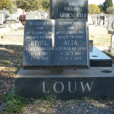 LOUW Atta 1910-1984 &amp; Ethel 1913-1985 