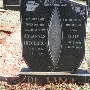 LANGE Johannes Theodorus, de 1933-1996 &amp; Ellie 1936-2009