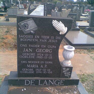 LANGE Jan Georg, de 1924-1985 &amp; Maria A.P. 1927-1996