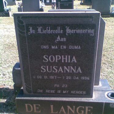LANGE Sophia Susanna, de 1917-1996