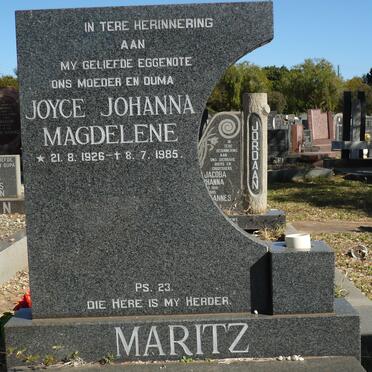MARITZ Joyce Johanna Magdelene 1926-1985