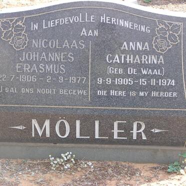 MÖLLER Nicolaas Johannes Erasmus 1906-1977 &amp; Anna Catharina DE WAAL 1905-1974