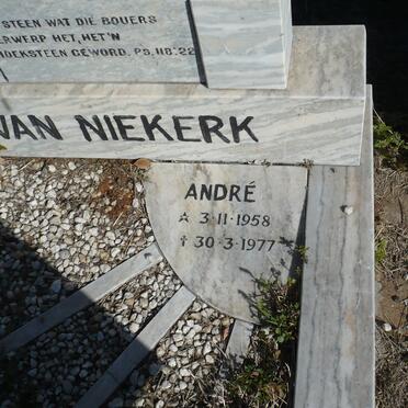 NIEKERK Petrus Jacobus S., van 1939-1981 :: VAN NIEKERK Andre 1958-1977