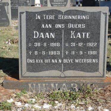 NIENABER Daan 1918-1983 &amp; Kate 1922-1981
