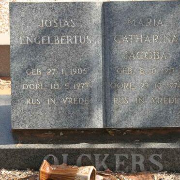 OLCKERS Josias Engelbertus 1905-1977 &amp; Maria Catharina Jacoba 1917-1974