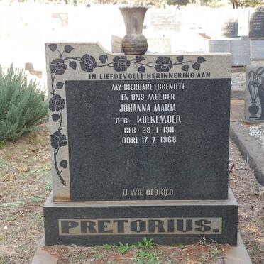 PRETORIUS Johanna Maria nee KOEKEMOER 1911-1968