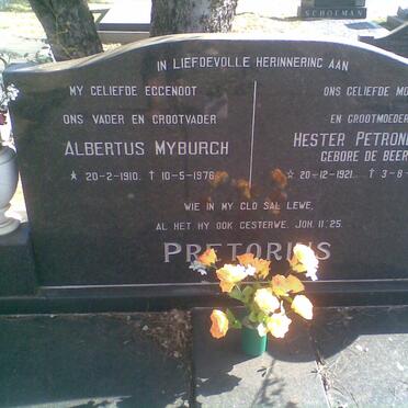 PRETORIUS Albertus Myburgh 1910-1976 &amp; Hester Petronella DE BEER 1921-2008