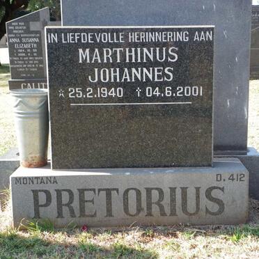 PRETORIUS Marthinus Johannes 1940-2001