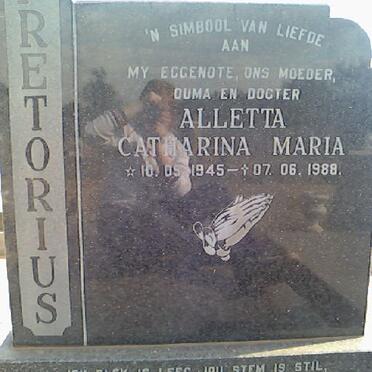 PRETORIUS Aletta Catharina Maria 1945-1988