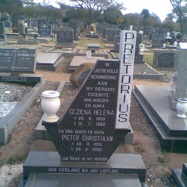PRETORIUS Pieter Christiaan 1930-2000 &amp; Geziena Helena 1929-1982