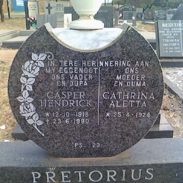 PRETORIUS Casper Hendrik 1918-1990 &amp; Cathrina Aletta 1924-