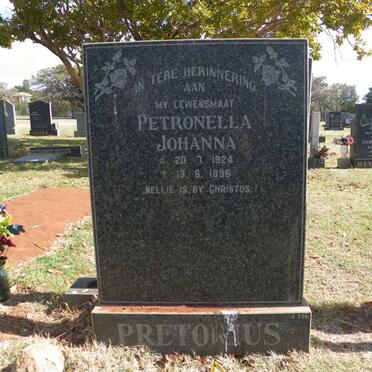 PRETORIUS Petronella Johanna 1924-1996