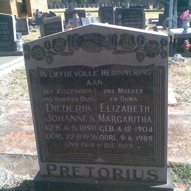 PRETORIUS Diederick Johannes 1898-1976 &amp; Elizabeth Magraritha 1904-1989