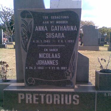 PRETORIUS Nicolaas Johannes 1943-1997 &amp; Anna Catharina Susara 1945-1993
