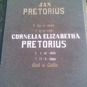 PRETORIUS Jan 1894-1981 &amp; Cornelia Elizabetha 1906-1986