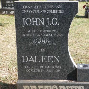 PRETORIUS John J.G. 1934-2000 &amp; Daleen 1939-2004
