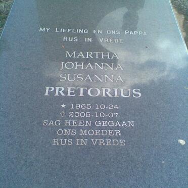 PRETORIUS Martha Johanna Susanna 1965-2006