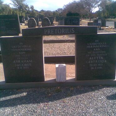 PRETORIUS Abraham Jacobus 1923- &amp; Aletta Gertruida 1927-1981