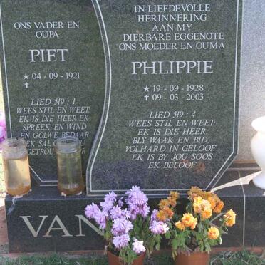 WYK Piet, van 1921- &amp; Phlippie 1928-2003