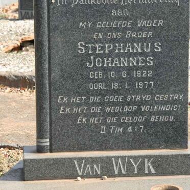 WYK Stephanus Johannes, van 1922-1977