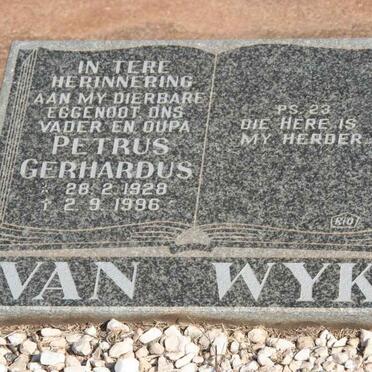 WYK Petrus Gerhardus, van 1928-1996