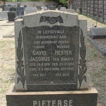 PIETERSE David Jacobus 1881-1952 &amp; Hester SWARTS 1884-1956