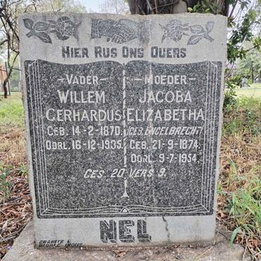NEL Willem Gerhardus 1870-1935 & Jacoba Elizabetha ENGELBRECHT 1874-1954