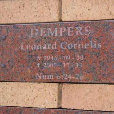 DEMPERS Leonard Cornelis 1946-2007
