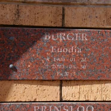 BURGER Euodia 1906-2003