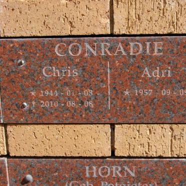 CONRADIE Chris 1944-2010 &amp; Adri 1957-