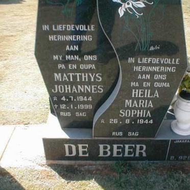 BEER Matthys Johannes, de 1944-1999 &amp; Heila Maria Sophia 1944-